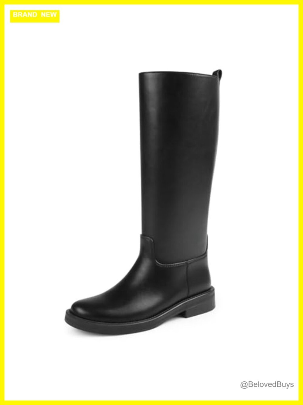 Women's Knee High Riding Boots Faux Leather Pull-On Low Heel